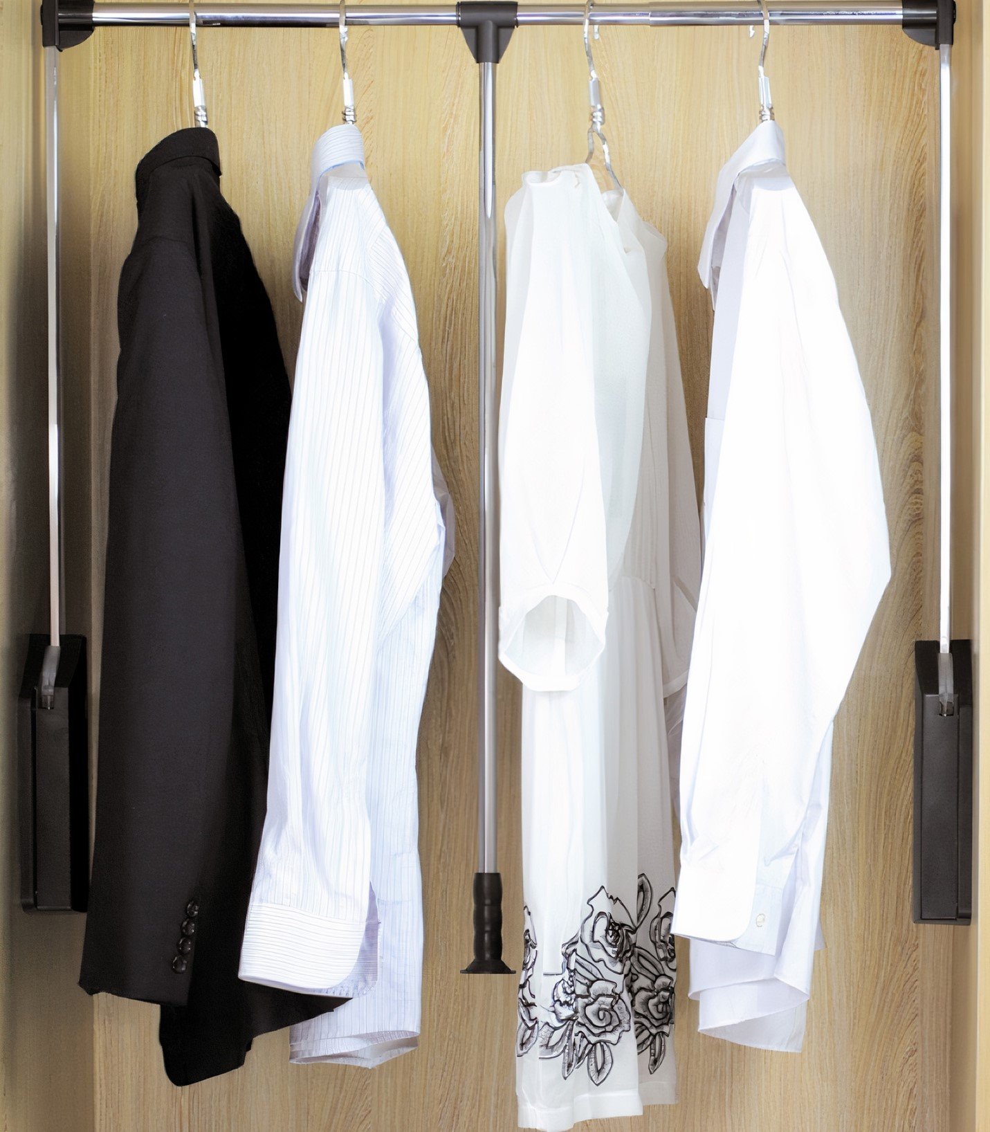 Heavy duty wardrobe lift-up for easy access and efficient storage in high wardrobes